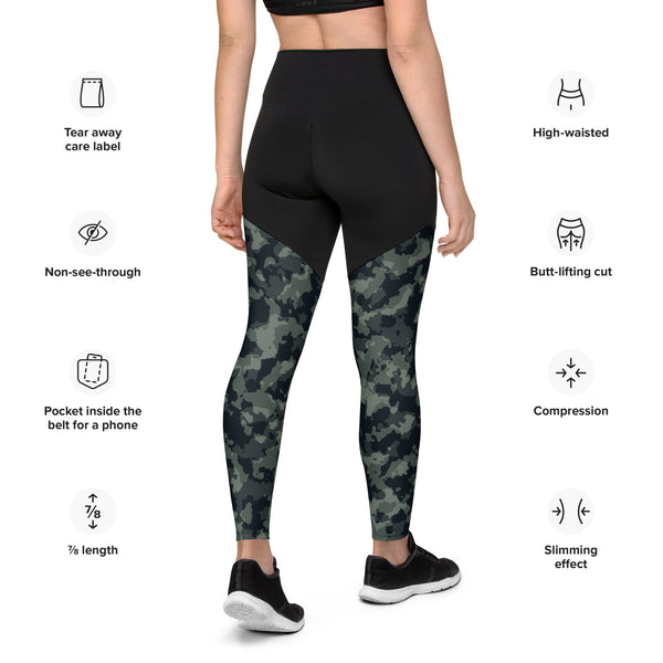 MTN CLTR Green Camo Sports Leggings